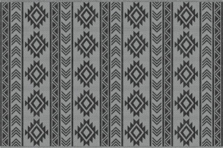 Venkovní plastový koberec 182 x 274 cm | černý+šedý č.1