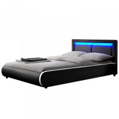 Čalúnená posteľ Murcia s LED osvetlením 180 x 200 cm | čierna č.3