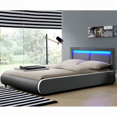 Čalúnená posteľ Murcia s LED osvetlením 180 x 200 cm | tmavo šedá č.2