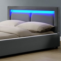 Čalúnená posteľ Murcia s LED osvetlením 180 x 200 cm | tmavo šedá č.3