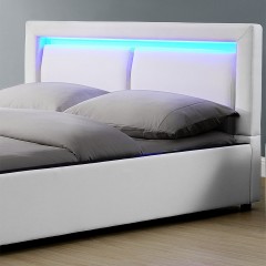 Čalúnená posteľ Murcia s LED osvetlením 140 x 200 cm | biela č.3