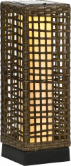Solární lampa z ratanu 15,5x15,5x46cm | hnědá
