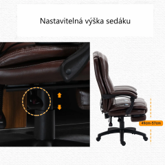 Masážní křeslo s výsuvnou podnožkou 68,5 cm x 68,5 cm x 119-127 cm | hnědé č.3
