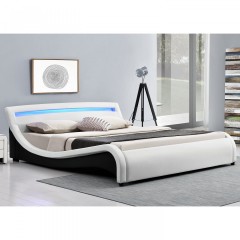 Čalúnená posteľ Malaga s LED osvetlením 180 x 200 cm | biela