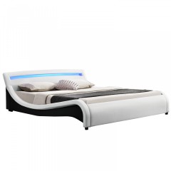 Čalúnená posteľ Malaga s LED osvetlením 180 x 200 cm | biela č.3