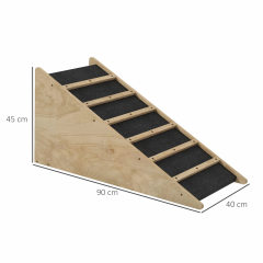 Protiskluzová rampa pro střední psy 90x40x45 cm | přírodní č.3
