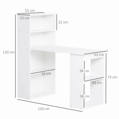 Psací stůl 120x55x120 cm | bílý č.3