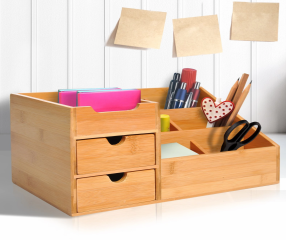Kancelářský box se 2 zásuvkami 33x20,5x15,5 cm | přírodní č.1