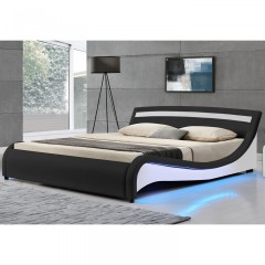 Čalúnená posteľ Malaga s bočným LED osvetlením 180 x 200 cm | čierna