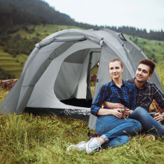 Kempinkový stan pro 2-3 osoby 350 x 220 x 145 cm | šedý