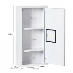 Lékárnička s magnetickým zavíráním 40x15x53,5 cm | bílá č.3