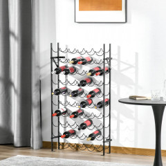 Stojan na víno na 60 lahví 63 x 20,5 x 118 cm| černý