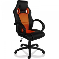 Kancelárska stolička Racing dizajn | oranžovo-čierna č.1