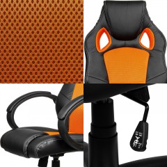 Kancelárska stolička Racing dizajn | oranžovo-čierna č.2