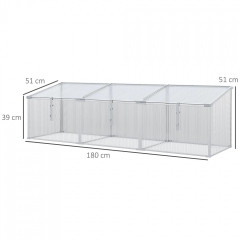 Zahradní polykarbonátový skleník 180 x 51 x 51 cm | stříbrný č.2