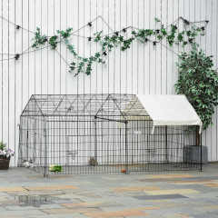Kovový výběh pro hlodavce 220 x 103 x 103 cm | béžový a černý
