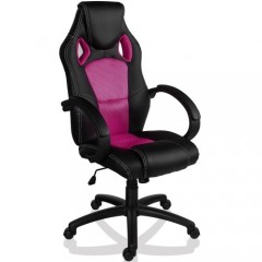 Kancelárska stolička Racing dizajn | ružovo-čierna č.1