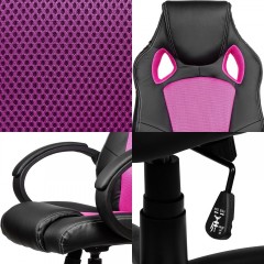 Kancelárska stolička Racing dizajn | ružovo-čierna č.2