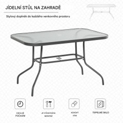 Zahradní stůl 120 x 80 x 70 cm | šedý č.2