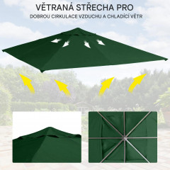 Náhradní polyesterová střecha na altán 180 g /m² 3x3 m | zelená č.3