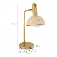 Stolní LED lampička | bronzová a přírodní č.3