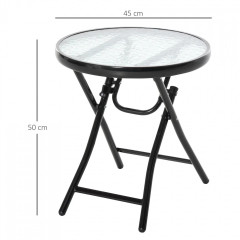 Kulatý zahradní stolek Ø45 cm | černý č.3
