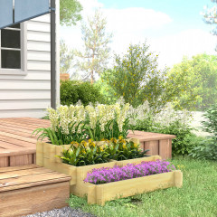 Třípatrový květinový truhlík 93 x 93 x 35 cm | přírodní č.1