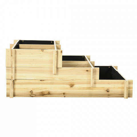 Třípatrový květinový truhlík 93 x 93 x 35 cm | přírodní č.5