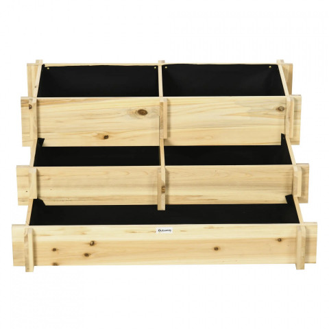 Třípatrový květinový truhlík 93 x 93 x 35 cm | přírodní č.7