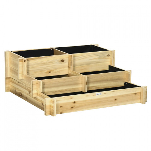 Třípatrový květinový truhlík 93 x 93 x 35 cm | přírodní č.8