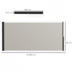 Výsuvná boční markýza 300 x 140 cm | světle šedá č.3