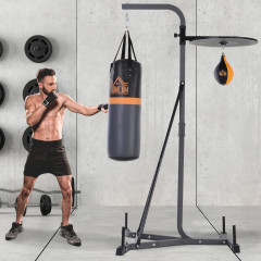 Stojan na boxovací pytel 2 v 1 s boxovacím pytlem | černá