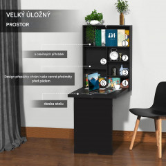 Skládací psací stůl 60x94,5x147cm | černý