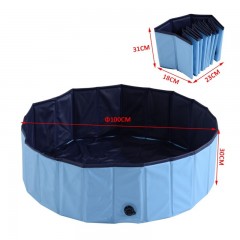 Skladací bazén pre psa 100 x 30 cm | modrý č.3