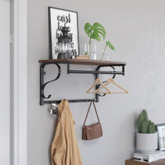 Nástěnný věšák na kabáty 60 x 30 x 31.7 cm | rustikální hnědá