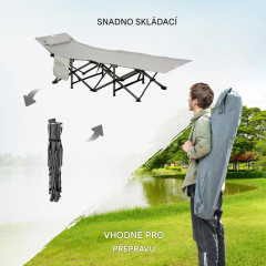 Kempingové skládací lůžko do 150 kg | světle šedé č.3