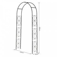 Zahradní oblouk pro popínavé rostliny 114 x 30 x 230 cm | černý č.3