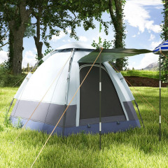 Kempinkový stan pro 3-4 osoby 240 x 240 x 195 cm | šedý + černý č.2