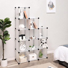 Variabilní regálový organizér 93 x 31 x 123 cm | průhledná bílá č.1