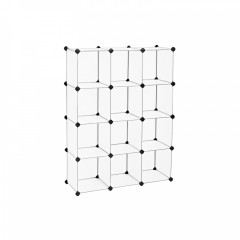 Variabilní regálový organizér 93 x 31 x 123 cm | průhledná bílá č.2