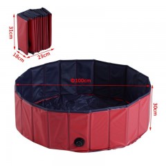 Skladací bazén pre psa 100 x 30 cm | červený č.3