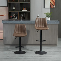 Barové židle 2 ks 43 x 46,5 x 89-110 cm | hnědé č.1