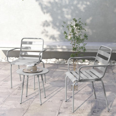 3dílný bistro set zahradního nábytku | světle šedý č.2
