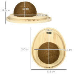 Interaktivní hračka pro kočky 2 v 1 39,5x32,5x14,5 cm| přírodní+kávová č.2