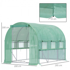 Fóliový skleník 2,95x2x2 m | zelený č.2
