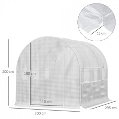 Fóliový skleník 2,95x2x2 m | bílý č.2
