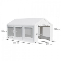Párty stan 6x3 m | bílý č.2
