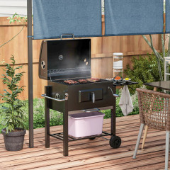 BBQ zahradní gril z nerezové oceli 113x65x108 cm | černý č.1