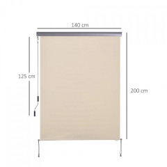 Vertikální markýza na zastínění terasy 140 x 200 cm | krémově bílá č.2