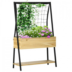 Vyvýšený záhonový truhlík s mřížkou 80x30x128 cm | přírodní č.1